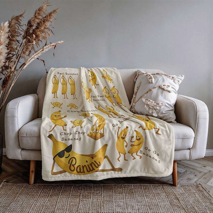 Personalised Baby & Kids Blanket - Bananas Unite! Theme by IROHA-studio