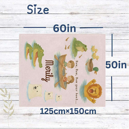 Personalised Baby & Kids Blanket - ROW, row, row your boat Theme by IROHA-studio