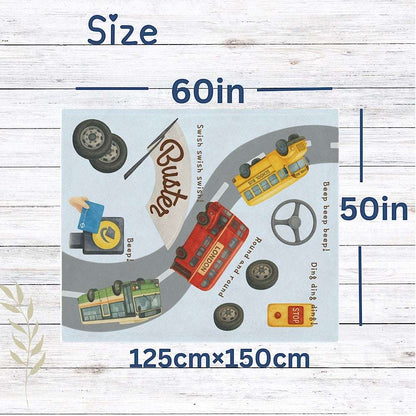 Personalised Baby & Kids Blanket - The Wheels on the Bus Theme by IROHA-studio