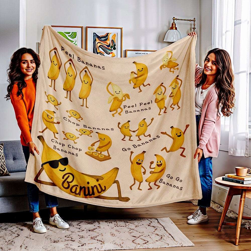 Personalized Baby and Kids Blanket – Bananas Unite! Theme by IROHA-studio