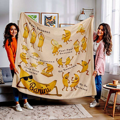 Personalized Baby and Kids Blanket – Bananas Unite! Theme by IROHA-studio