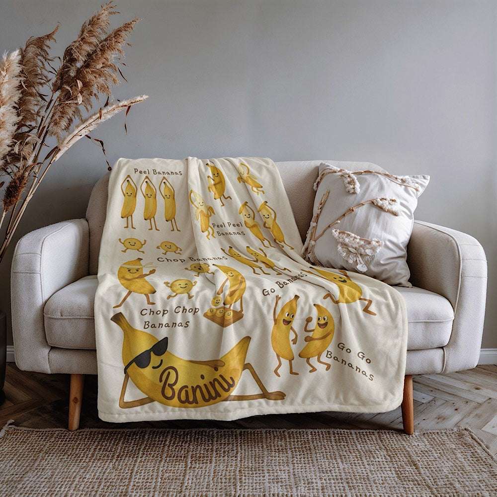 Personalized Baby and Kids Blanket – Bananas Unite! Theme by IROHA-studio