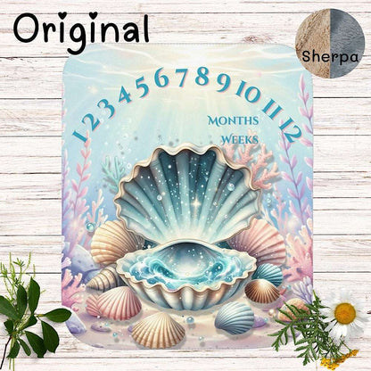 Baby Milestone Blanket Under the Sea Theme - Original (No Name) 50" × 60" by IROHA studio