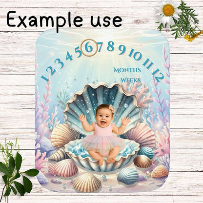 Baby Milestone Blanket Under the Sea Theme - Original (No Name) by IROHA studio