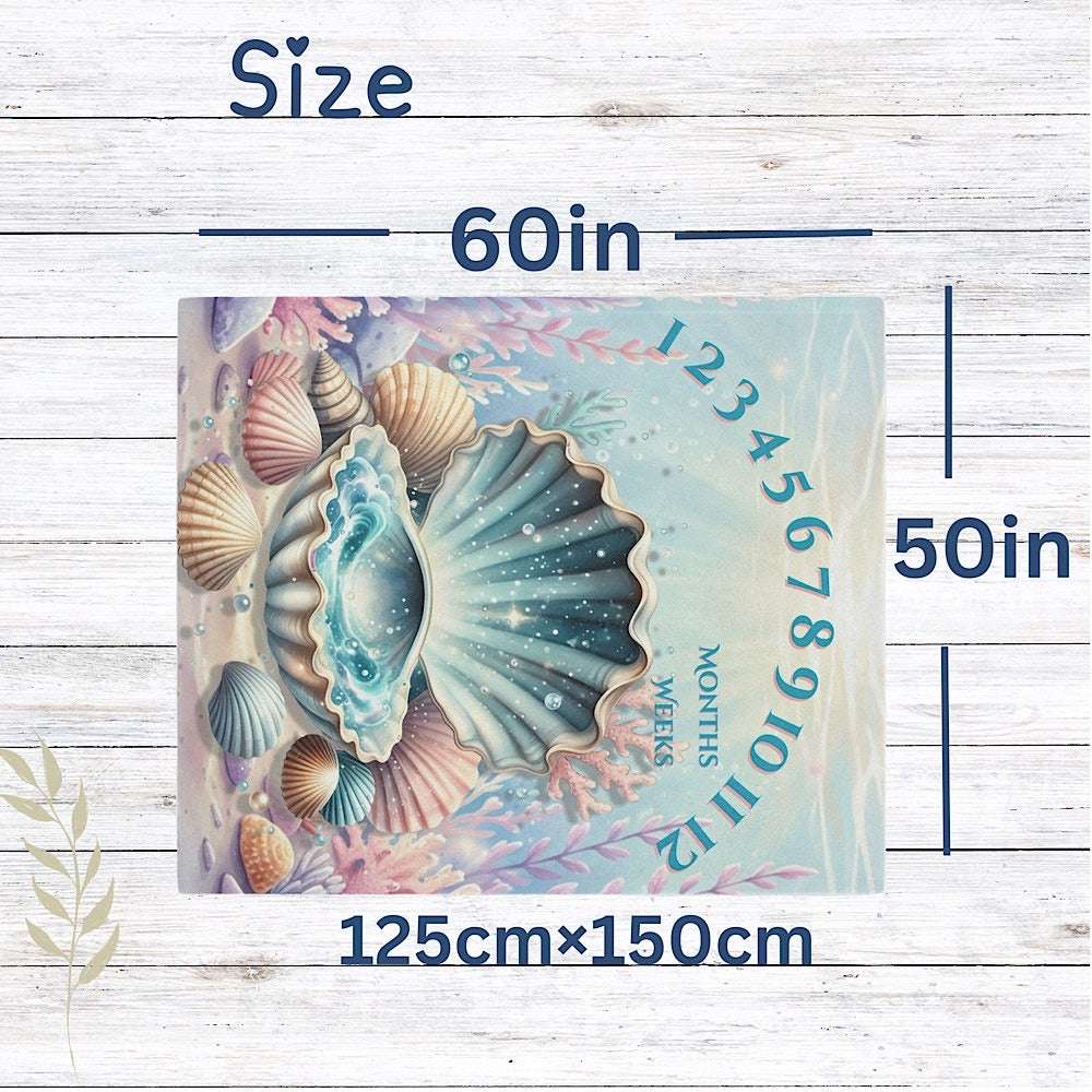 Personalised Baby Milestone Blanket - Under the Sea Theme (With Name) by IROHA-studio