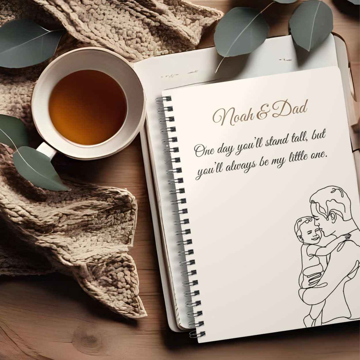 Personalised Dad & Son Journal – “You’ll Always Be My Little One” | Free UK Shipping A5 Lined by IROHA-studio