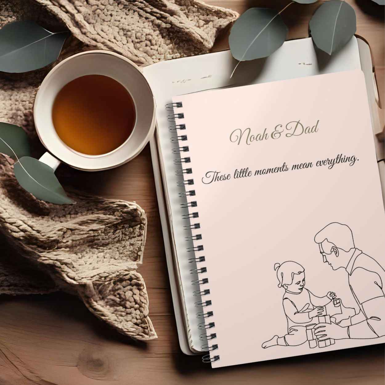 Personalised Dad & Daughter Journal – “These Little Moments Mean Everything” | Free UK Shipping A5 Lined by IROHA-studio