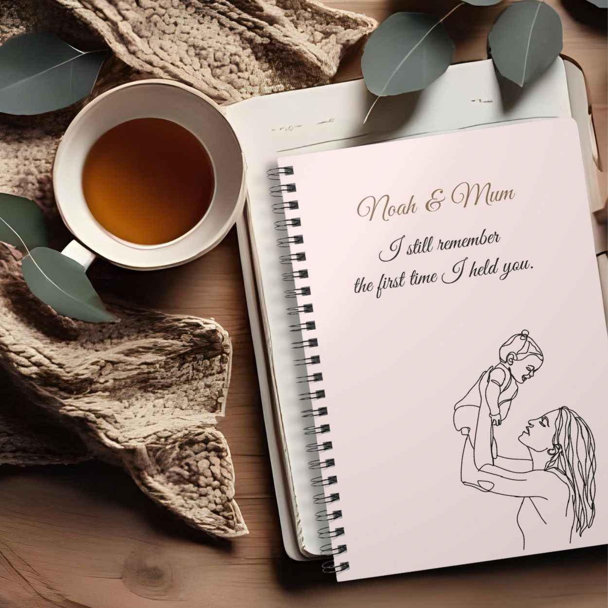 Personalised Mum & Baby Journal – “I Still Remember the First Time I Held You” | Free UK Shipping A5 Lined by IROHA-studio