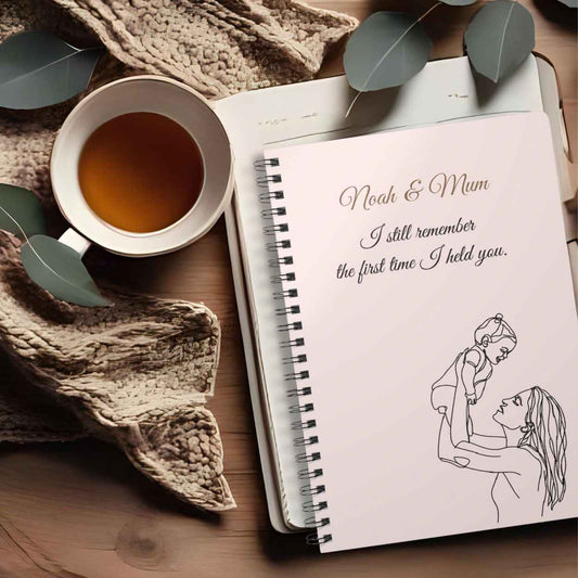 Personalised Mum & Baby Journal – “I Still Remember the First Time I Held You” | Free UK Shipping A5 Lined by IROHA-studio