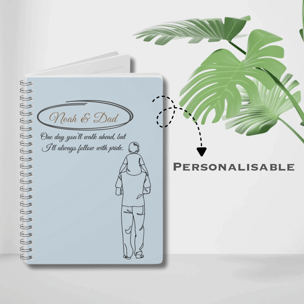 Personalised Dad & Son Journal – “One Day You’ll Walk Ahead, But I’ll Always Follow With Pride” | Free UK Shipping by IROHA-studio