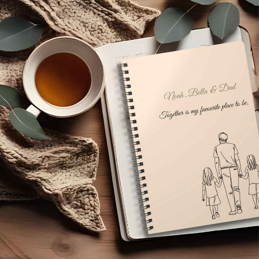 Personalised Dad & Daughters Journal – “Together Is My Favourite Place to Be” | Free UK Shipping A5 Lined by IROHA-studio