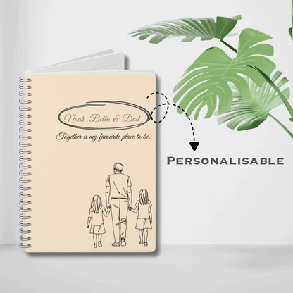 Personalised Dad & Daughters Journal – “Together Is My Favourite Place to Be” | Free UK Shipping by IROHA-studio