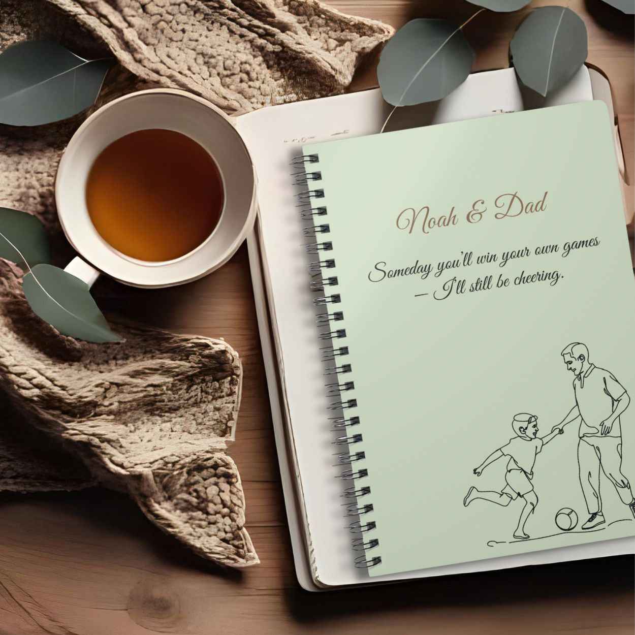 Personalised Dad & Son Journal – “Someday You’ll Win Your Own Games” | Free UK Shipping A5 Lined by IROHA-studio