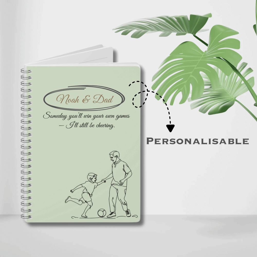 Personalised Dad & Son Journal – “Someday You’ll Win Your Own Games” | Free UK Shipping by IROHA-studio