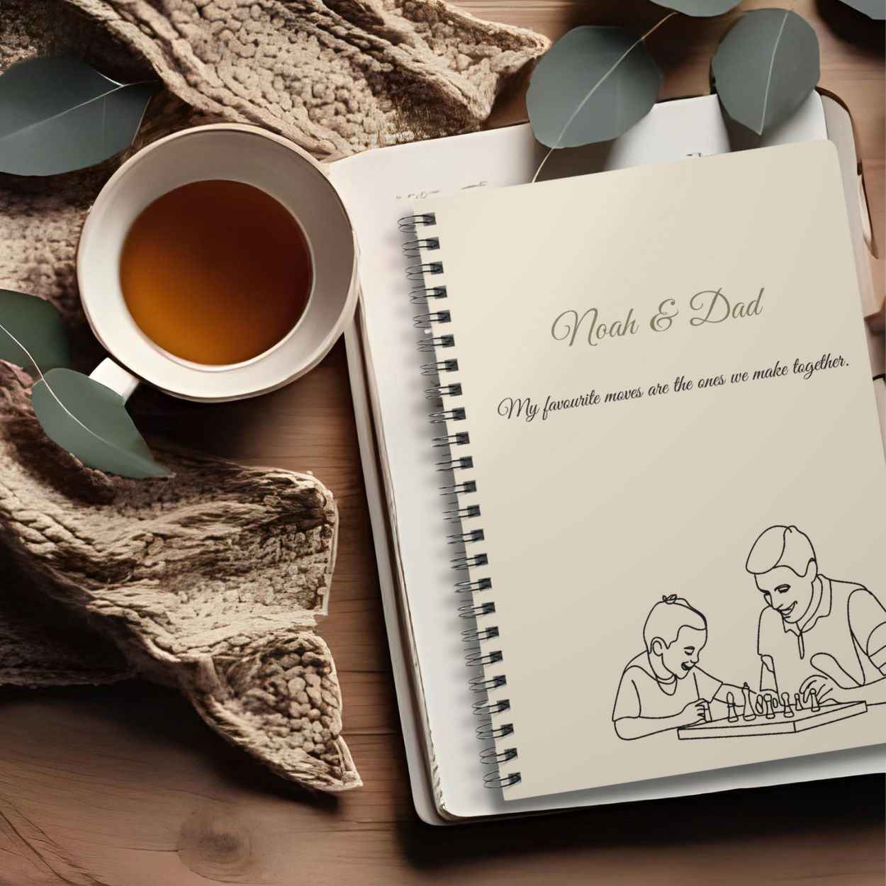 Personalised Dad & Son Journal – “My Favourite Moves Are the Ones We Make Together” | Free UK Shipping A5 Lined by IROHA-studio
