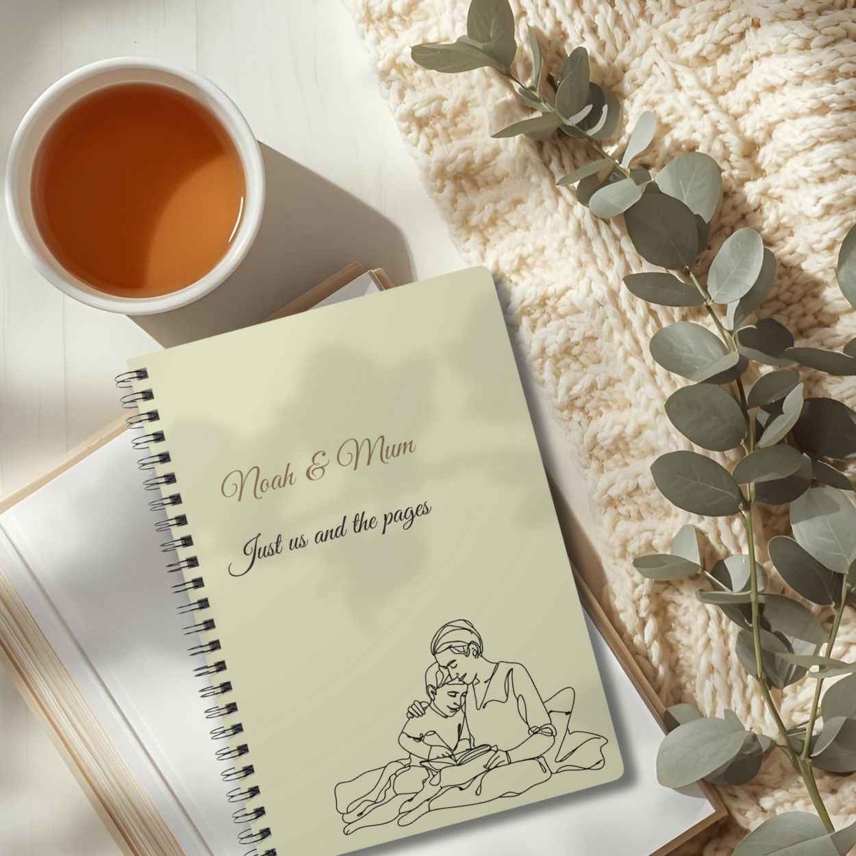 Personalised Mum & Son Journal – “Just Us and the Pages” | Free UK Shipping by IROHA-studio