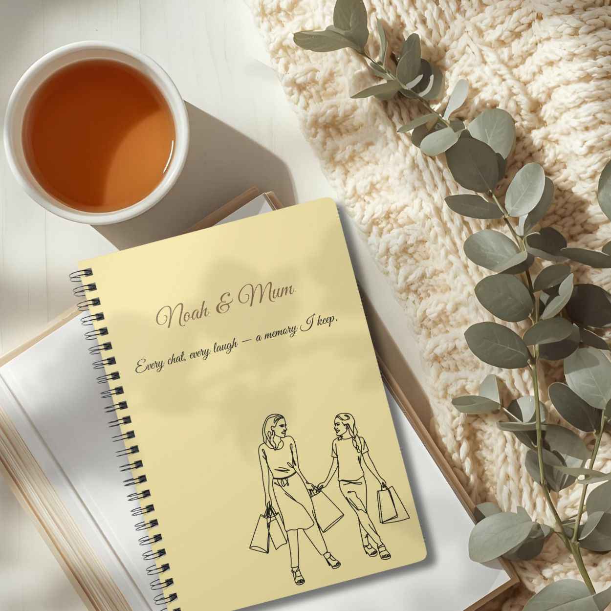 Personalised Mum & Daughter Journal – “Every Chat, Every Laugh — A Memory I Keep” | Free UK Shipping by IROHA-studio