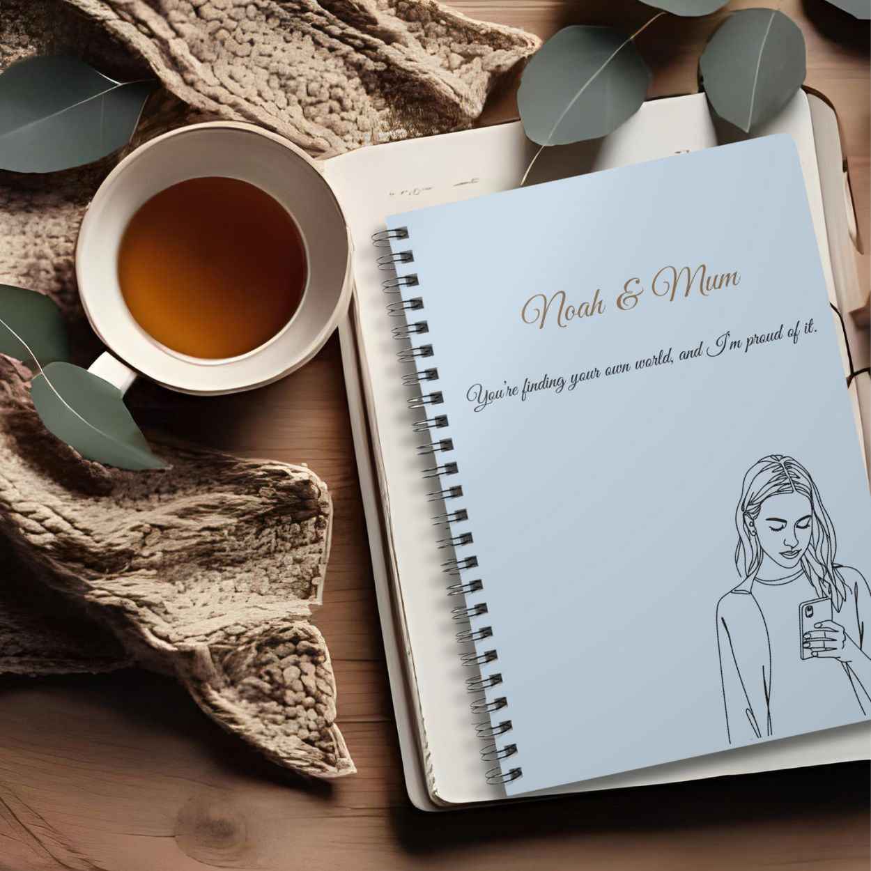 Personalised Mum & Daughter Journal – “You’re Finding Your Own World, and I’m Proud of It” | Free UK Shipping A5 Lined by IROHA-studio