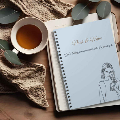 Personalised Mum & Daughter Journal – “You’re Finding Your Own World, and I’m Proud of It” | Free UK Shipping A5 Lined by IROHA-studio