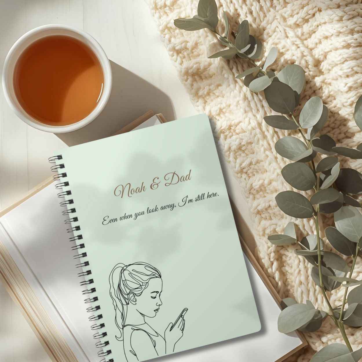 Personalised Dad & Daughter Journal – “Even When You Look Away, I’m Still Here” | Free UK Shipping by IROHA-studio