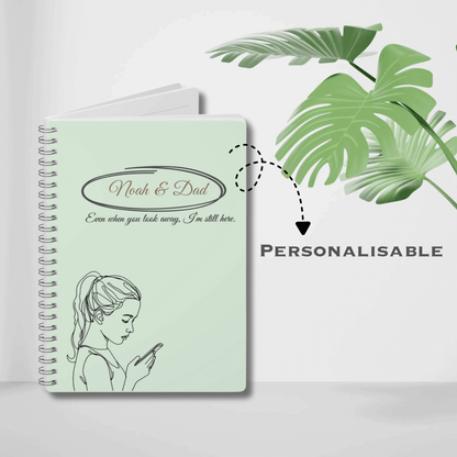 Personalised Dad & Daughter Journal – “Even When You Look Away, I’m Still Here” | Free UK Shipping by IROHA-studio