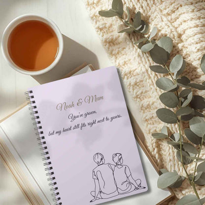 Personalised Mum & Son Journal – “You’ve Grown, but My Heart Still Fits Right Next to Yours” | Free UK Shipping by IROHA-studio