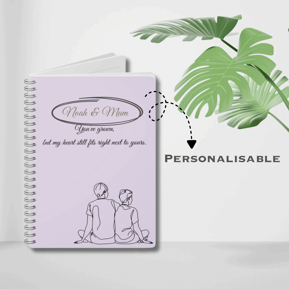 Personalised Mum & Son Journal – “You’ve Grown, but My Heart Still Fits Right Next to Yours” | Free UK Shipping by IROHA-studio