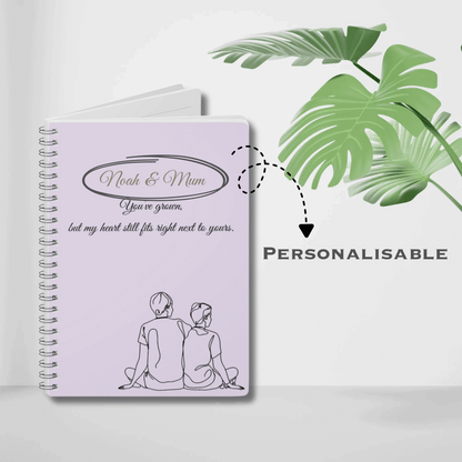 Personalised Mum & Son Journal – “You’ve Grown, but My Heart Still Fits Right Next to Yours” | Free UK Shipping by IROHA-studio