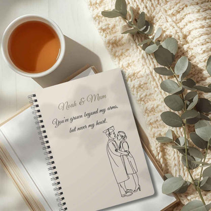 Personalised Mum & Son Journal – “You’ve Grown Beyond My Arms, but Never My Heart” | Free UK Shipping by IROHA-studio