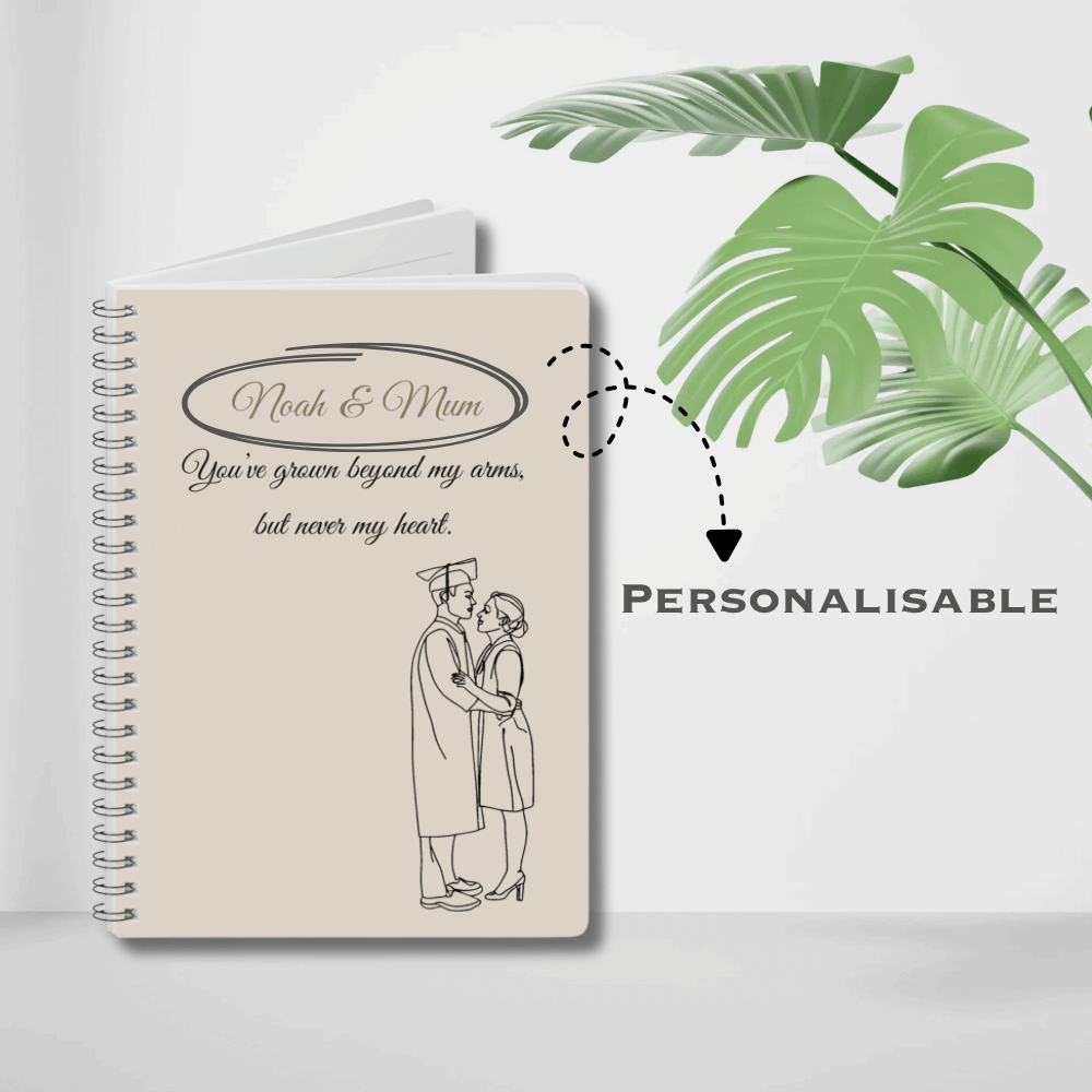 Personalised Mum & Son Journal – “You’ve Grown Beyond My Arms, but Never My Heart” | Free UK Shipping by IROHA-studio