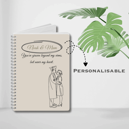 Personalised Mum & Son Journal – “You’ve Grown Beyond My Arms, but Never My Heart” | Free UK Shipping by IROHA-studio