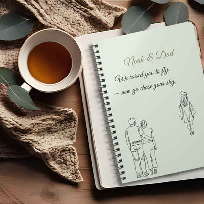 Personalised Dad & Daughter Journal – “We Raised You to Fly — Now Go Chase Your Sky” | Free UK Shipping A5 Lined by IROHA-studio