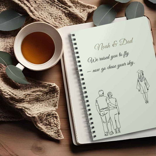 Personalised Dad & Daughter Journal – “We Raised You to Fly — Now Go Chase Your Sky” | Free UK Shipping A5 Lined by IROHA-studio