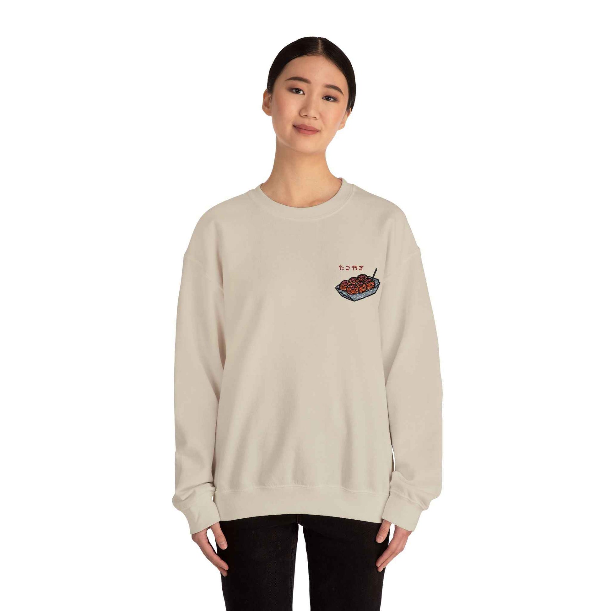 Takoyaki Embroidered Sweatshirt Japanese Food Design by IROHA studio