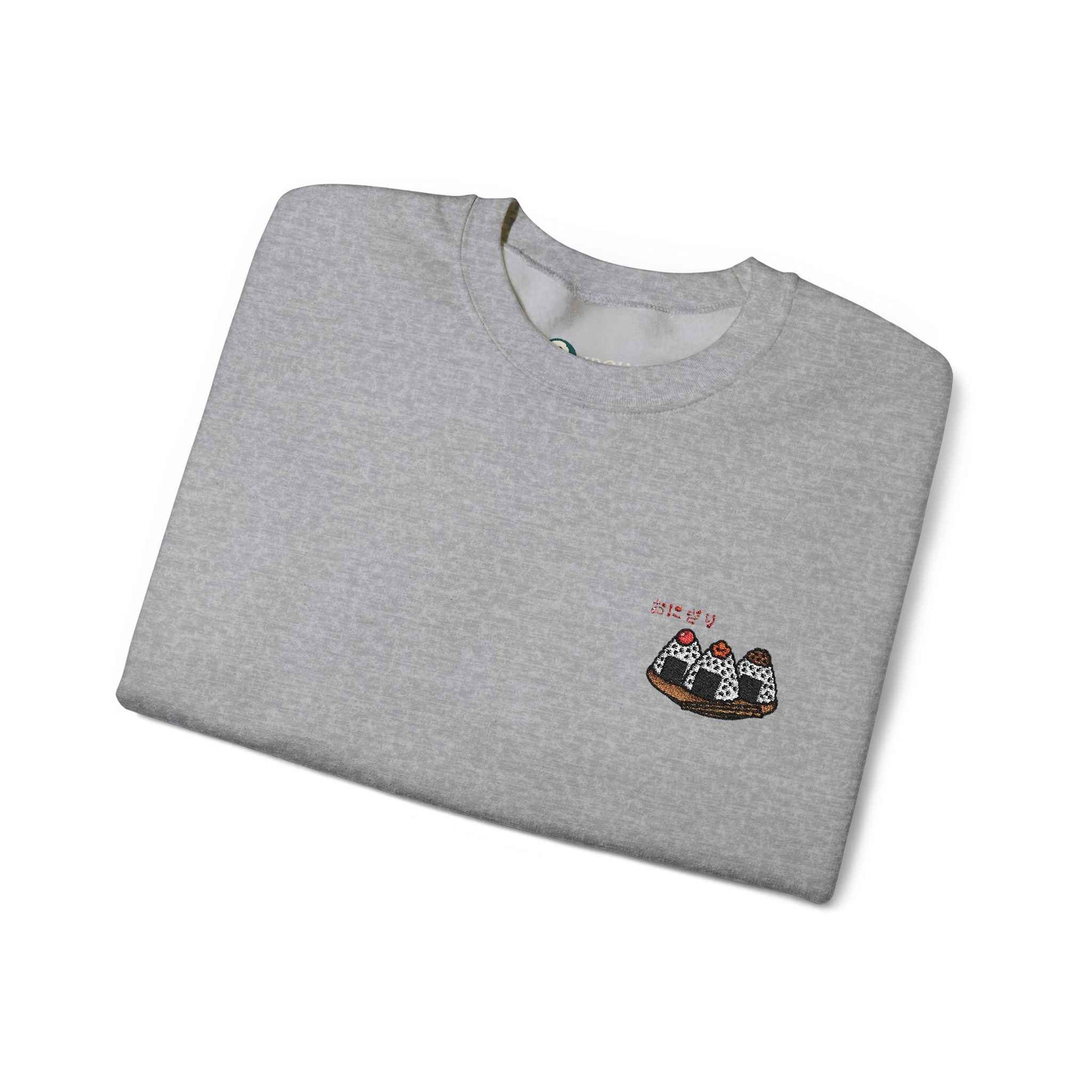 Rice Ball Embroidered Sweatshirt – Cute Japanese Food Design by IROHA studio