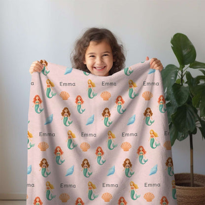 Personalized Baby Blanket Mermaid (3 colour options)- Best Baby Gift by IROHA studio