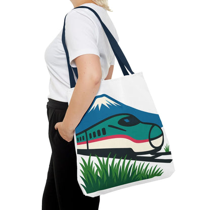 Shinkansen Hayabusa Tote Bag -Japanese Train illustration by IROHA studio