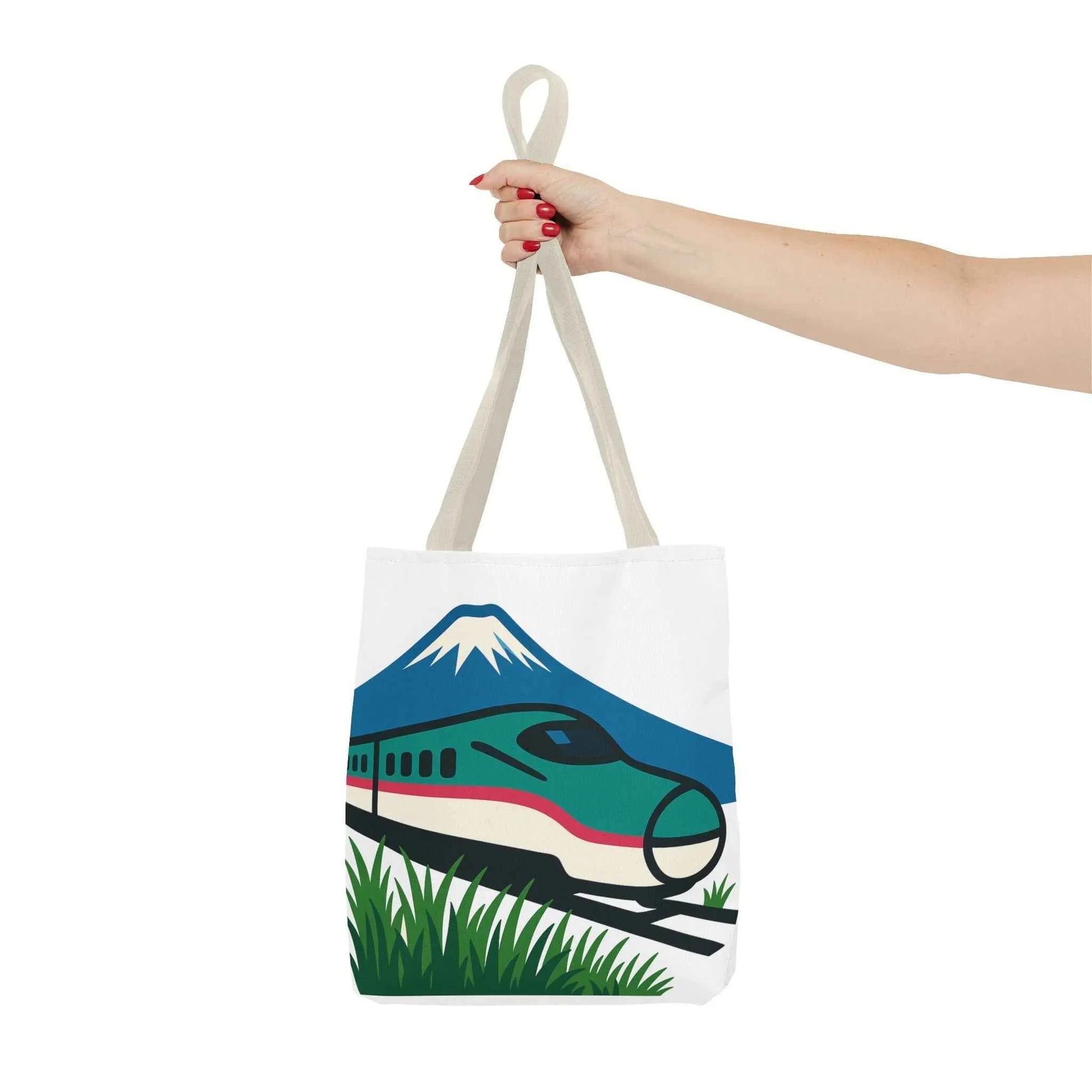 Shinkansen Hayabusa Tote Bag -Japanese Train illustration by IROHA studio