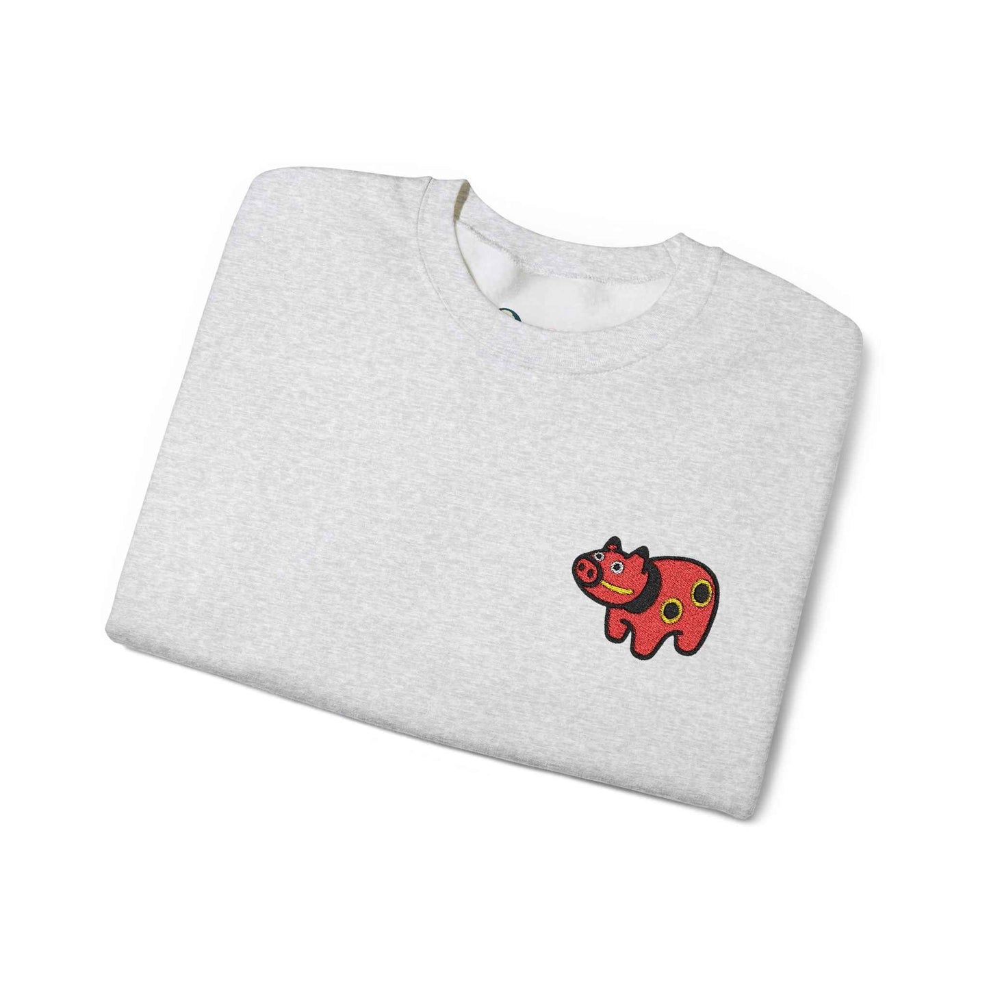 Akabeko Embroidery Sweatshirt - Japanese Lucky Cow by IROHA studio