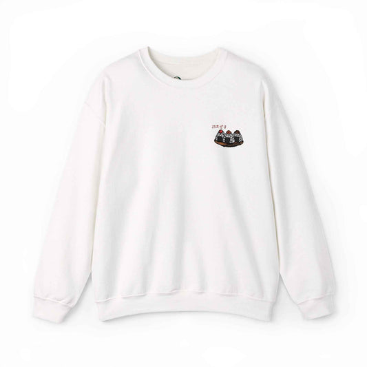 Rice Ball Embroidered Sweatshirt – Cute Japanese Food Design White by IROHA studio