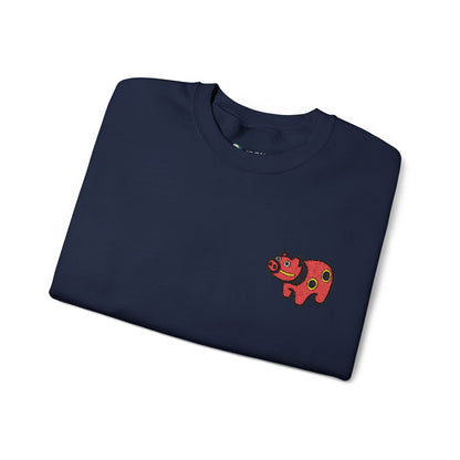Akabeko Embroidery Sweatshirt - Japanese Lucky Cow by IROHA studio