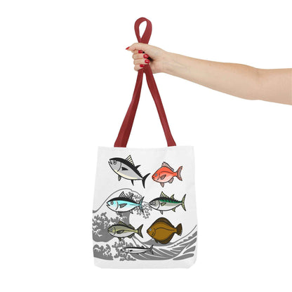 Fishermen Tote Bag- Japanese Fish Illustration Perfect for, Fishmongers and Ocean Lovers by IROHA studio