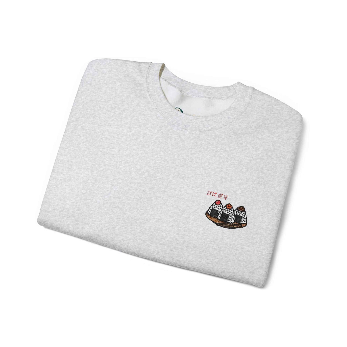 Rice Ball Embroidered Sweatshirt – Cute Japanese Food Design by IROHA studio