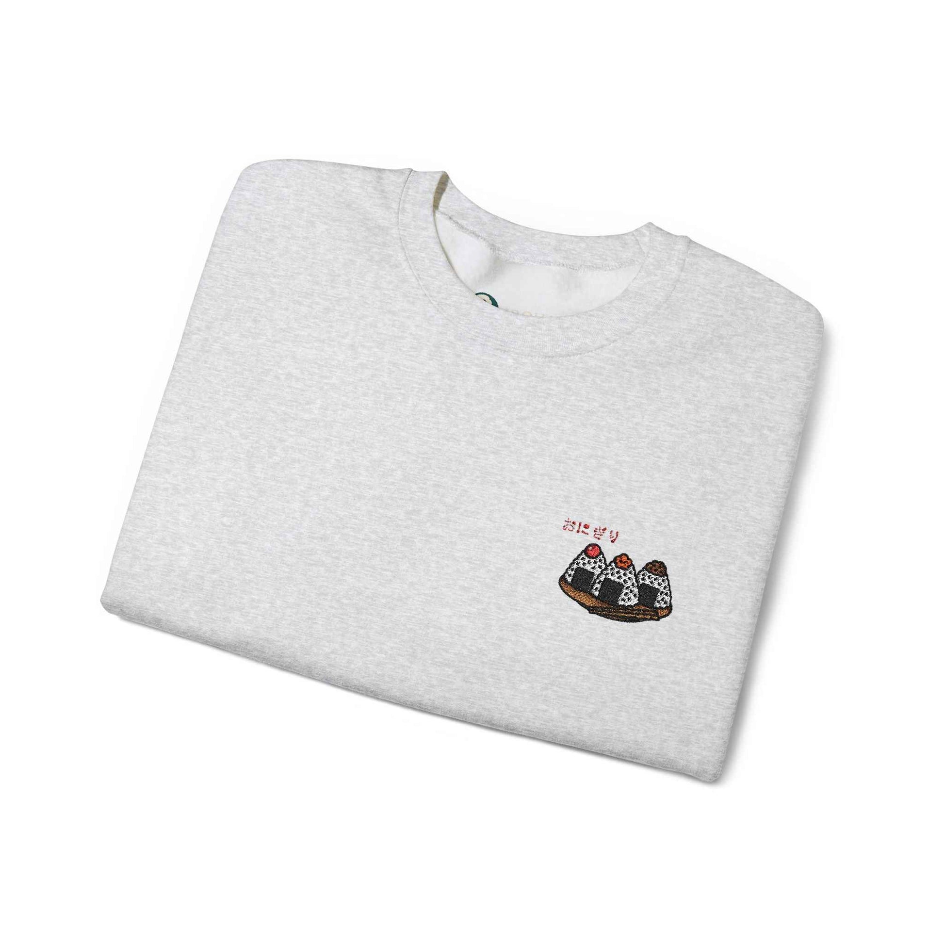 Rice Ball Embroidered Sweatshirt – Cute Japanese Food Design by IROHA studio