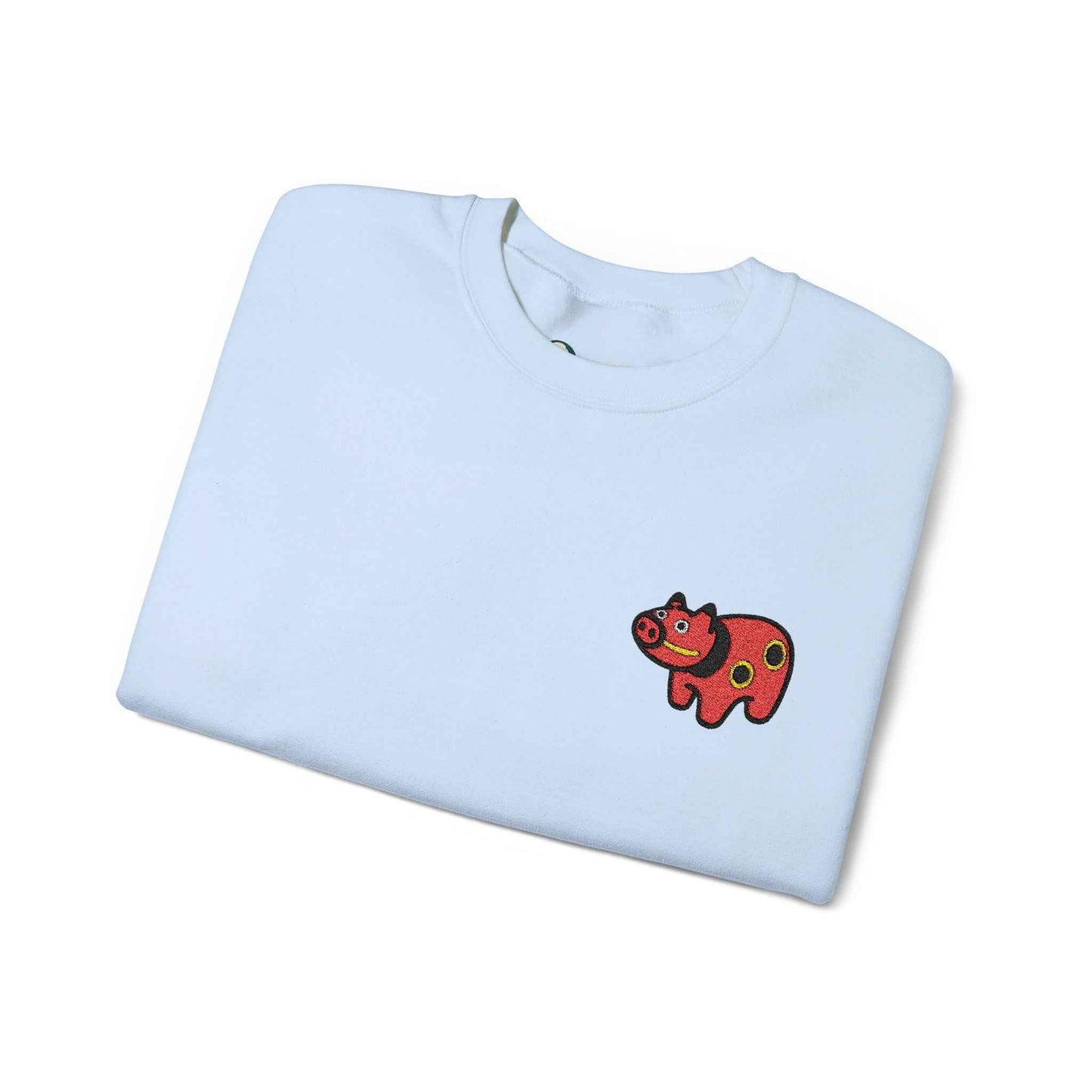 Akabeko Embroidery Sweatshirt - Japanese Lucky Cow by IROHA studio