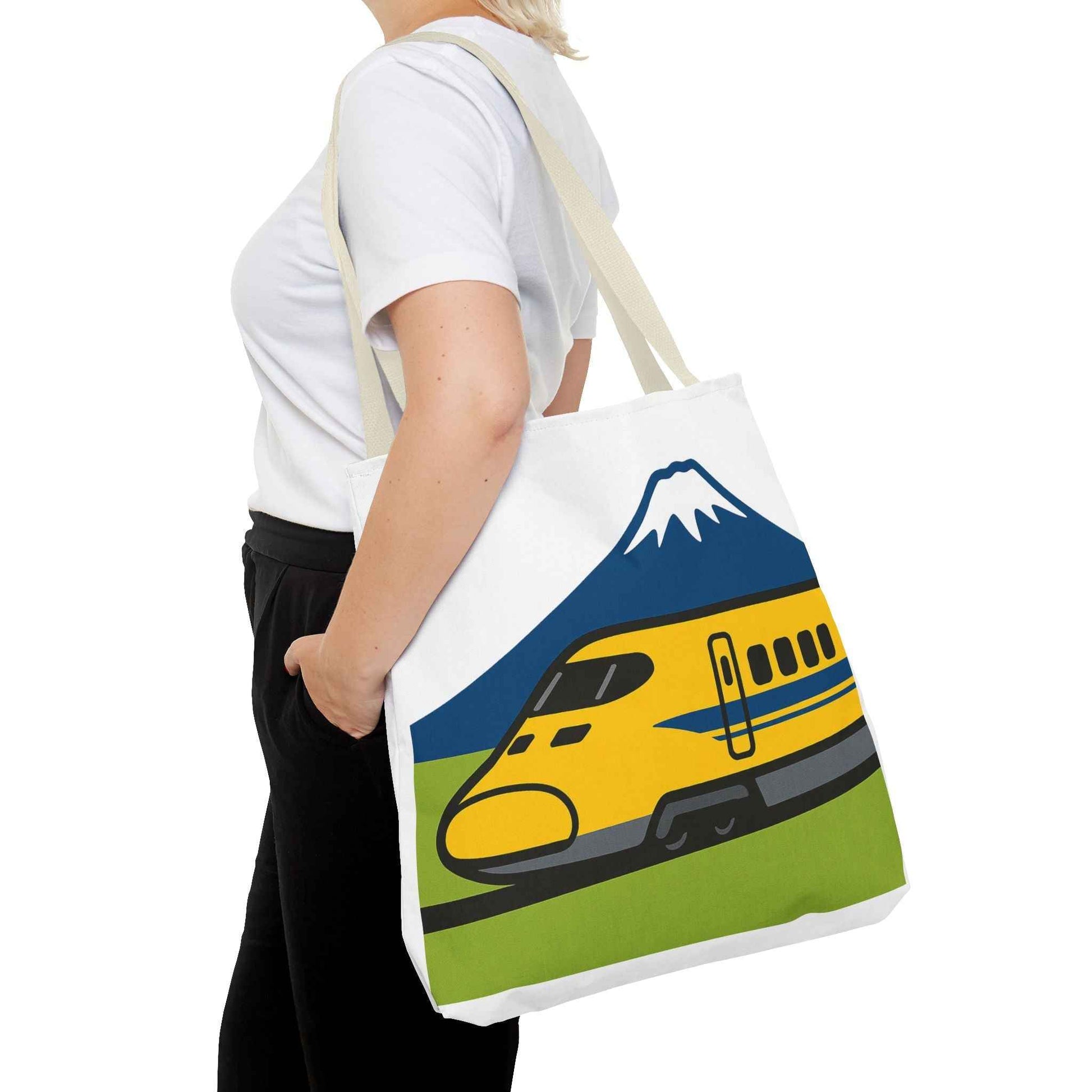 Shinkansen DR Yellow Tote Bag - Mt. Fuji Design by IROHA studio