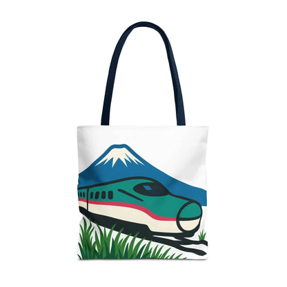Shinkansen Hayabusa Tote Bag -Japanese Train illustration by IROHA studio