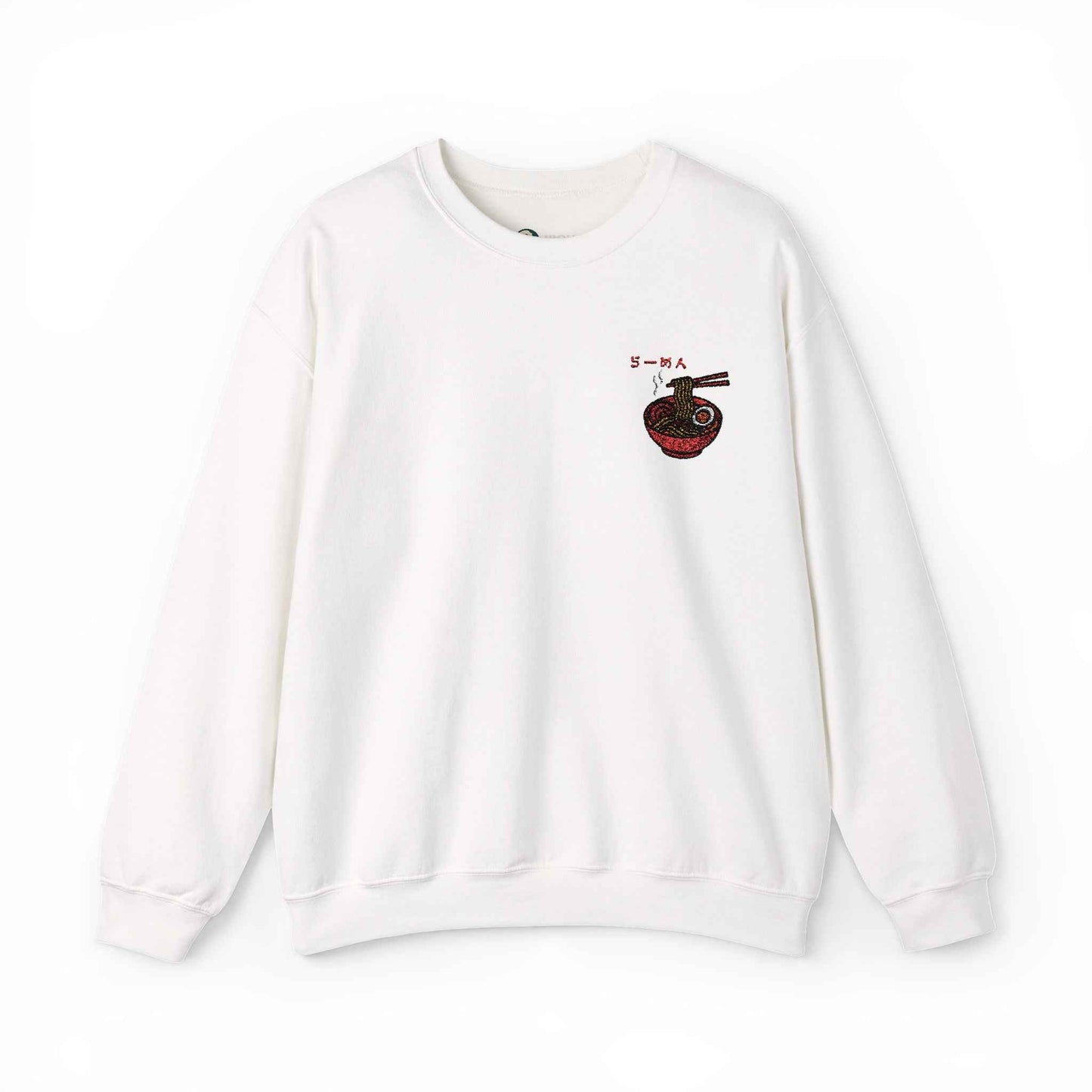 Ramen Embroidered Sweatshirt - Japanese food Design White by IROHA studio