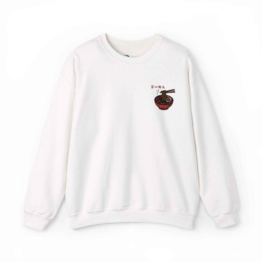 Ramen Embroidered Sweatshirt - Japanese food Design White by IROHA studio