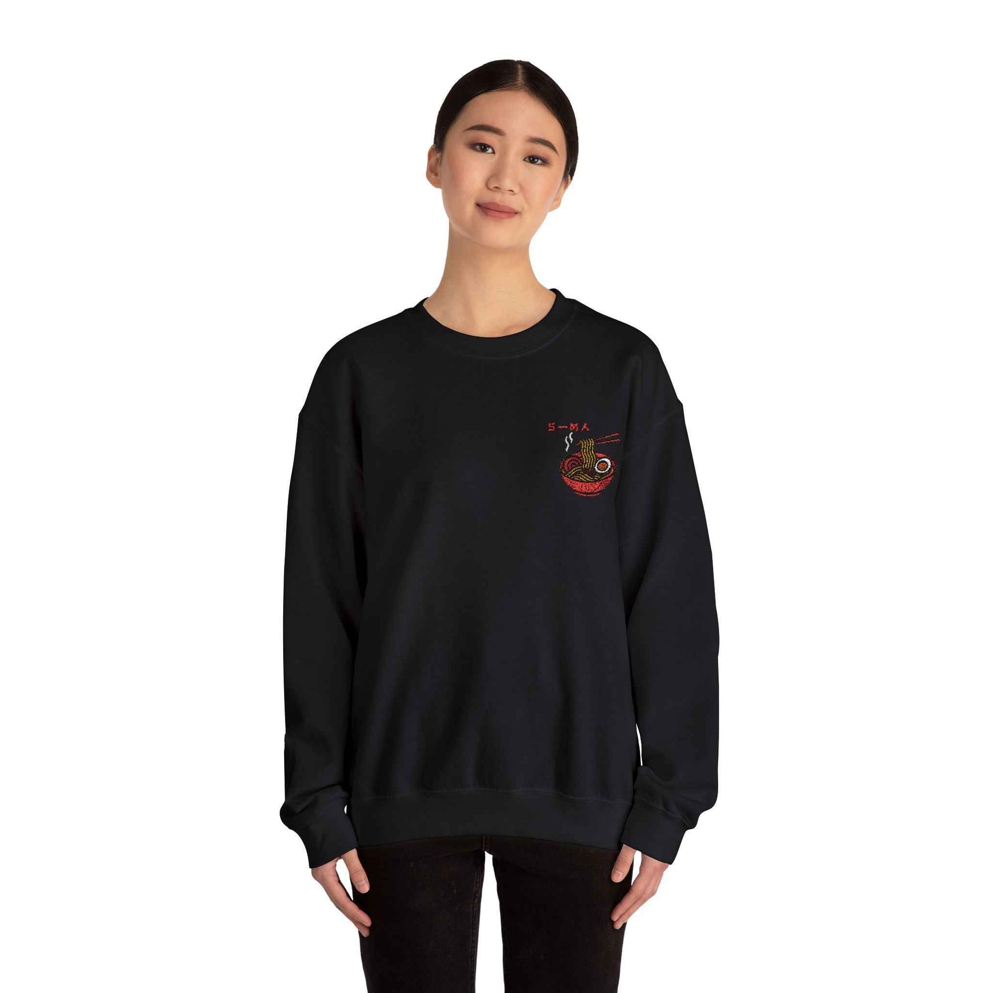 Ramen Embroidered Sweatshirt - Japanese food Design by IROHA studio